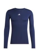 Tf Ls Tee Sport T-Langærmet Skjorte Navy Adidas Performance