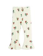 Lingonberries Aop Flared Trousers Bottoms Leggings White Mini Rodini