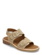 Sandals - Flat - Open Toe - Op Flade Sandaler Beige ANGULUS