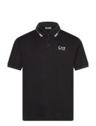 Polo Shirt Tops Polos Short-sleeved Black EA7