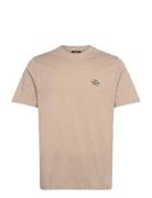 Cotton Jersey Frode Emb Logo Tee Tops T-Kortærmet Skjorte Beige Mads N...