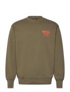 Compact Cotton Mnc Crew Tops Sweatshirts & Hoodies Sweatshirts Khaki G...