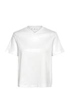 V-Neck Cotton T-Shirt Tops T-shirts & Tops Short-sleeved White Mango