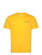 Printed Graphic Ss T-Shirt Tops T-Kortærmet Skjorte Yellow GANT