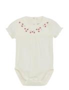 Body Ss Embroidery Bodies Short-sleeved White En Fant