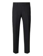 Slhslim-Oasis Linen Trs Noos Bottoms Trousers Formal Black Selected Ho...