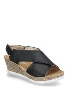 61975-00 Espadrillos Med Hæl Sandal Black Rieker