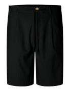 Slhregular-Leroy Pleat Shorts Noos Bottoms Shorts Chinos Shorts Black ...