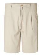 Slhregular-Leroy Pleat Shorts Noos Bottoms Shorts Chinos Shorts Beige ...