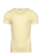 Rkbalta Ss Regular Lace T-Shirt Tops T-Kortærmet Skjorte Yellow Rosemu...