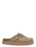 Sl Fae Chunky Suede Dark Beige Flade Sandaler Beige Scholl