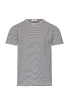 Striped T-Shirt W. Ruffle Sleeves Tops T-Kortærmet Skjorte Navy Copenh...
