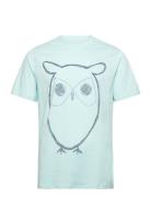 Regular Big Owl Front Print T-Shirt Tops T-Kortærmet Skjorte Blue Know...