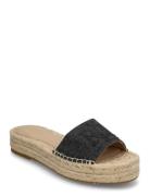 Polly Cross-Dyed Canvas Espadrille Espadrillos Flade Sandal Beige Laur...