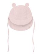 Summer Hat Ears Muslin Solhat Pink Huttelihut