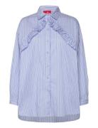 Bloomingcras Shirt Tops Shirts Long-sleeved Blue Cras