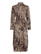 Paisley Twill Shirtdress Dresses Shirt Dresses Brown Lauren Ralph Laur...