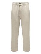 Onssinus Loose Visc Lin 0075 Pnt Cs Bottoms Trousers Casual Cream ONLY...