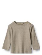 T-Shirt L/S Milo Tops T-Kortærmet Skjorte Grey Wheat