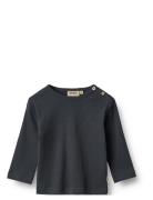T-Shirt L/S Milo Tops T-Kortærmet Skjorte Navy Wheat