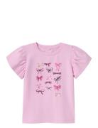 Nmffilly Ss Top Tops T-Kortærmet Skjorte Pink Name It