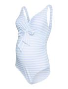 Mlkathy Tess Padded Swimsuit 2F Badedragt Badetøj Blue Mamalicious