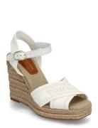 Tommy Hilfiger Espad High Wedge Espadrillos Med Hæl Sandal White Tommy...