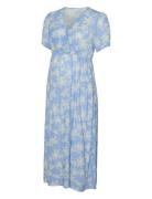 Mlalika Tess S/S Wo Midi Dress Dresses T-shirt Dresses Blue Mamaliciou...