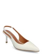 264-Diamantine Cuir Shoes Sling Backs Heeled Slingbacks White Jonak Pa...