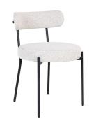 Tiri - Dining Chair, White Bouclé With Black Legs Home Furniture Chair...