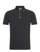 Polo Regular_Slim Polo Tops Knitwear Short Sleeve Knitted Polos Black ...