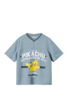 Nkmmilas Pokemon Nreg Ss Poly Top Sky Tops T-Kortærmet Skjorte Blue Na...