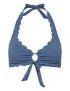 Scallop Halter Bikini Top Bikinitop Blue Hunkemöller