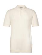 Cfkarl Structured Knit Polo Tops Knitwear Short Sleeve Knitted Polos C...