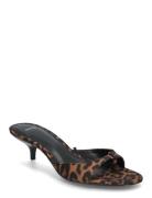 Animal-Print Kitten Heel Sandal Sandal Med Hæl Multi/patterned Mango