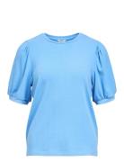 Objjamie S/S Top Tops Blouses Short-sleeved Blue Object