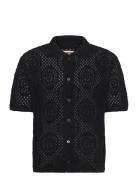 Sweater Camp Shirt Pointelle C Tops Knitwear Short Sleeve Knitted Polo...