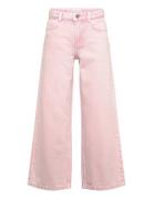 Jeans Wide Leg Bottoms Jeans Regular Jeans Pink Mango
