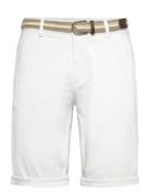 Superflex Chino Shorts W. Belt Bottoms Shorts Chinos Shorts White Lind...