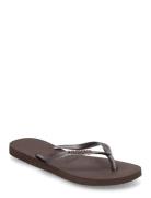 Hav. Slim Logo Metallic Shoes Summer Shoes Sandals Flip Flops Brown Ha...