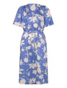 Rel Floral Print Ss Dress Knælang Kjole Blue GANT