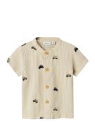 Nbmhaffi Ss Shirt Tops Shirts Short-sleeved Shirts Beige Name It