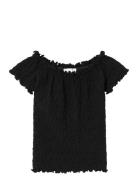 Nkfhalisse Ss Short Top Tops T-Kortærmet Skjorte Black Name It