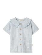Nmfhazelle Ss Loose Shirt Lil Tops Shirts Short-sleeved Shirts Blue Li...