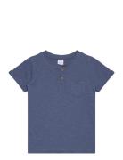 Top Ss Essentials W Placket Tops T-Kortærmet Skjorte Blue Lindex
