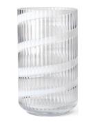 Lyngby Vase H25 Cm Swirl White Mouth Blown Glass Home Decoration Vases...
