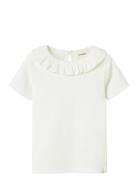 Nmflalo Tan Ss Slim Top Lil Tops T-Kortærmet Skjorte White Lil'Atelier