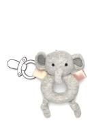 Ring Rattle Grey Mel Elephant Toys Baby Toys Rattles Multi/patterned G...
