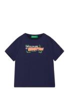 T-Shirt Tops T-Kortærmet Skjorte Navy United Colors Of Benetton
