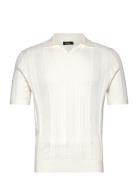 Kansas Designers Knitwear Short Sleeve Knitted Polos White Reiss